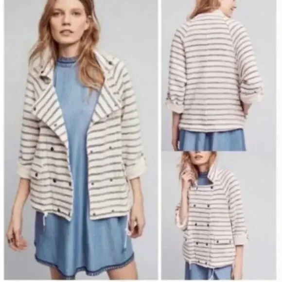 Anthropologie Dolan Striped Double Breasted Jacket Size S Small - Picture 8 of 8